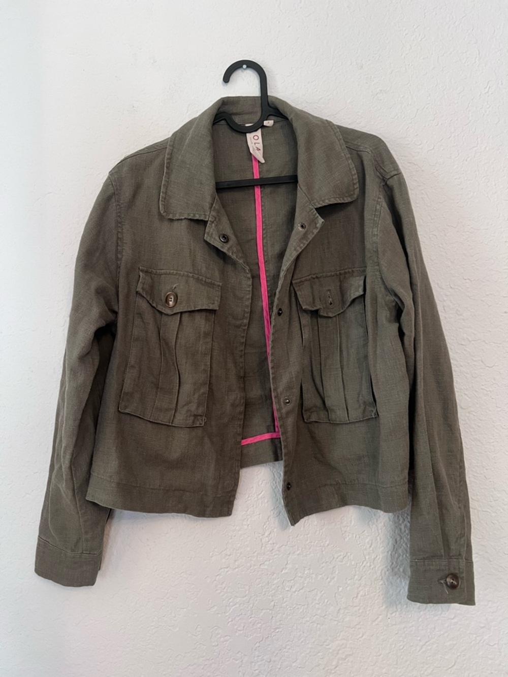 dolan Olive Green Utility Jacket with Front Patch Pockets